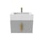 Castello Usa Nile 24-inch Gray Vanity Set with White Top and Gold Handles CB-MC-24G-GLD-2053-WH - alternate 1
